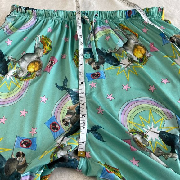 Briefly Stated Pants PJs Unicorn Pug Dog Cat Narwhal Battle EPIC Rainbow Size L - Picture 9 of 15